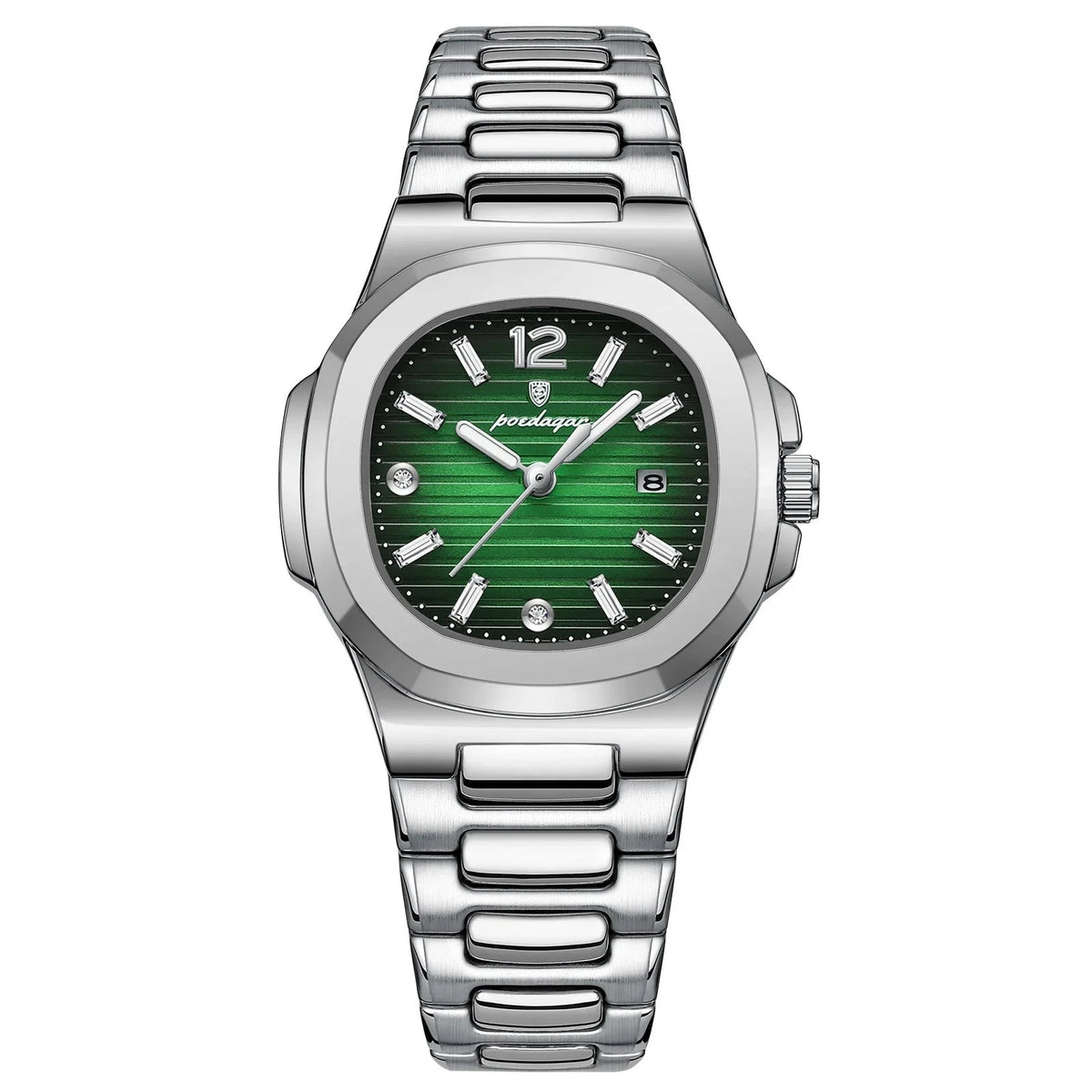 Classic & Elegant Women's Watch with Luminous Hands | Belle Élégance Classic & Elegant Women's Watch with Luminous Hands | Belle Élégance Silver Green