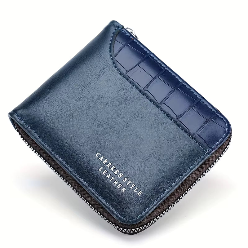 Classic Men's Leather Wallet with Multiple Compartments - Hudson Classic Men's Leather Wallet with Multiple Compartments - Hudson Blue