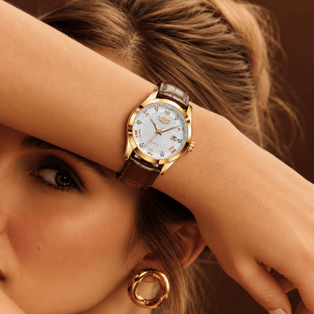 Classic Women's Watch with Leather Strap & Luxury Design — Belle Margot Classic Women's Watch with Leather Strap & Luxury Design — Belle Margot 