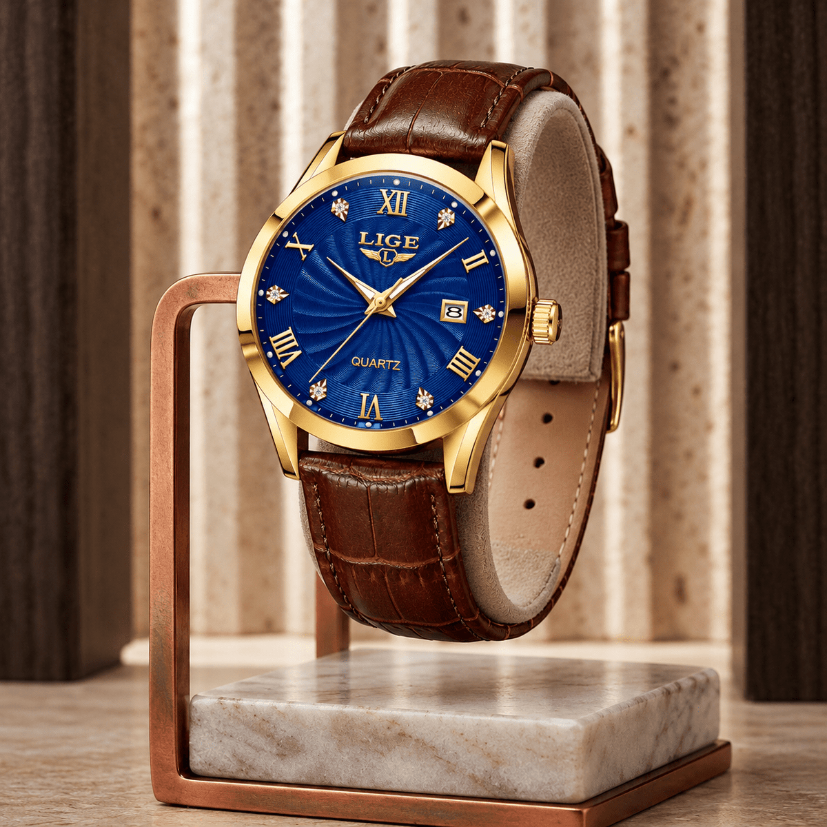 Classic Women's Watch with Leather Strap & Luxury Design — Belle Margot Classic Women's Watch with Leather Strap & Luxury Design — Belle Margot 