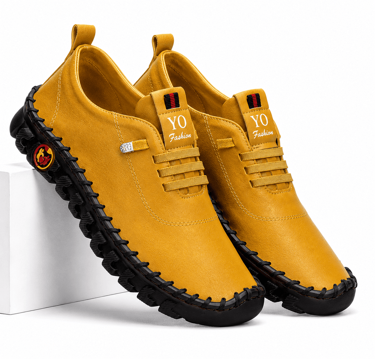 Comfortable & Flexible Women's Leather Sneakers with Cushioned Sole – Cloud Step Comfortable & Flexible Women's Leather Sneakers with Cushioned Sole – Cloud Step Yellow
