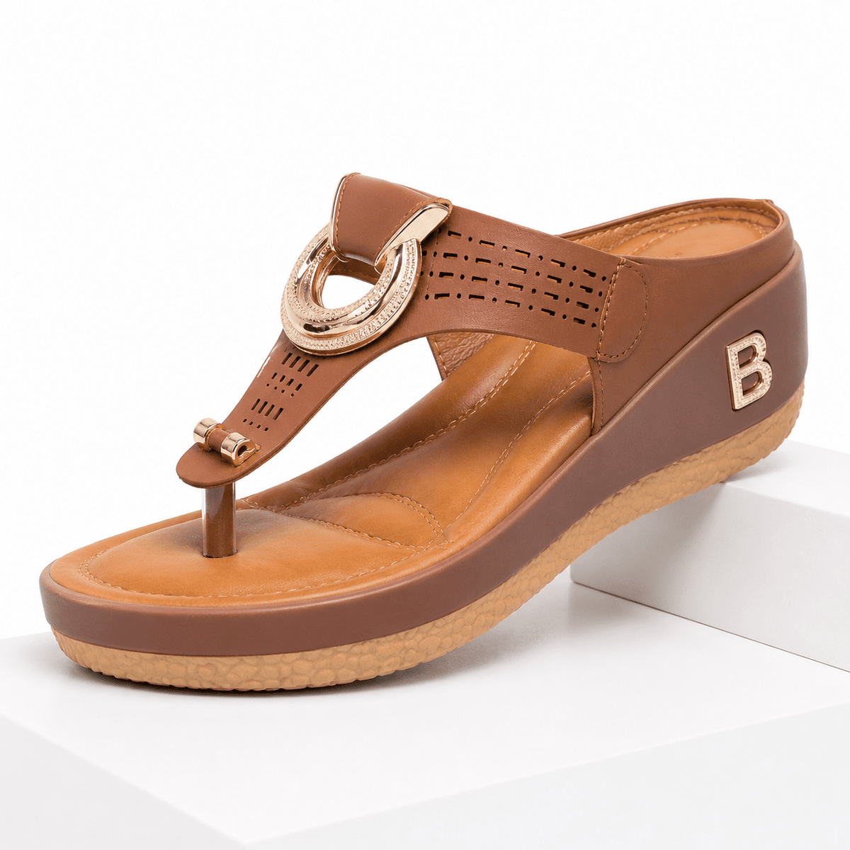 Comfortable Leather Wedge Platform Sandal – Santorini Comfortable Leather Wedge Platform Sandal – Santorini Brown