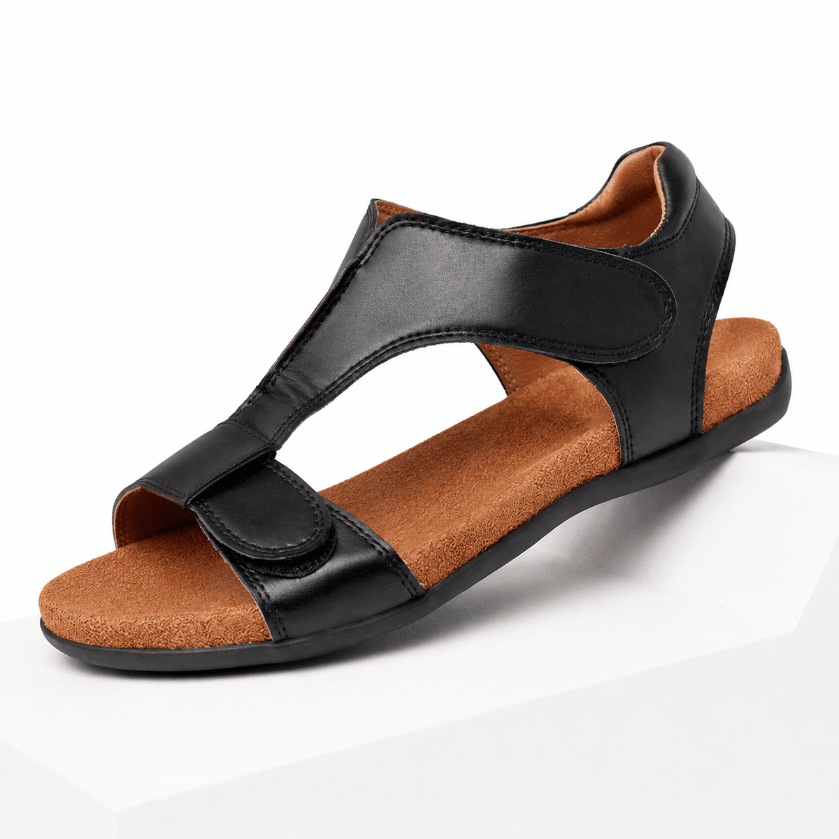 Comfortable Women’s Leather Sandals with an Elegant Design – Tessália Comfortable Women’s Leather Sandals with an Elegant Design – Tessália Black