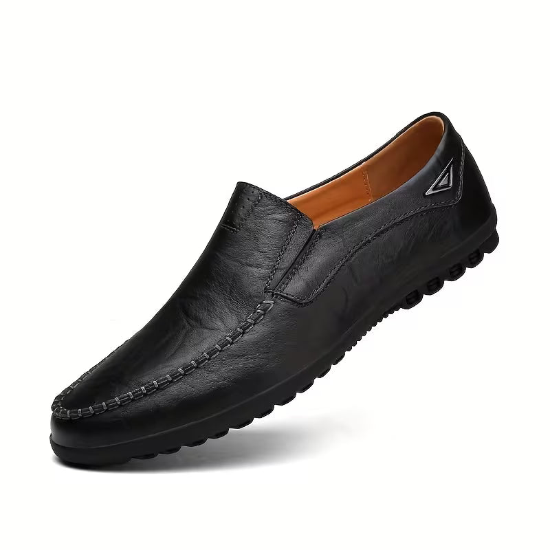 Elegant Classic Men's Leather Loafers – Vincenzo Elegant Classic Men's Leather Loafers – Vincenzo Black