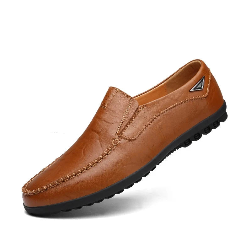 Elegant Classic Men's Leather Loafers – Vincenzo Elegant Classic Men's Leather Loafers – Vincenzo Light Brown