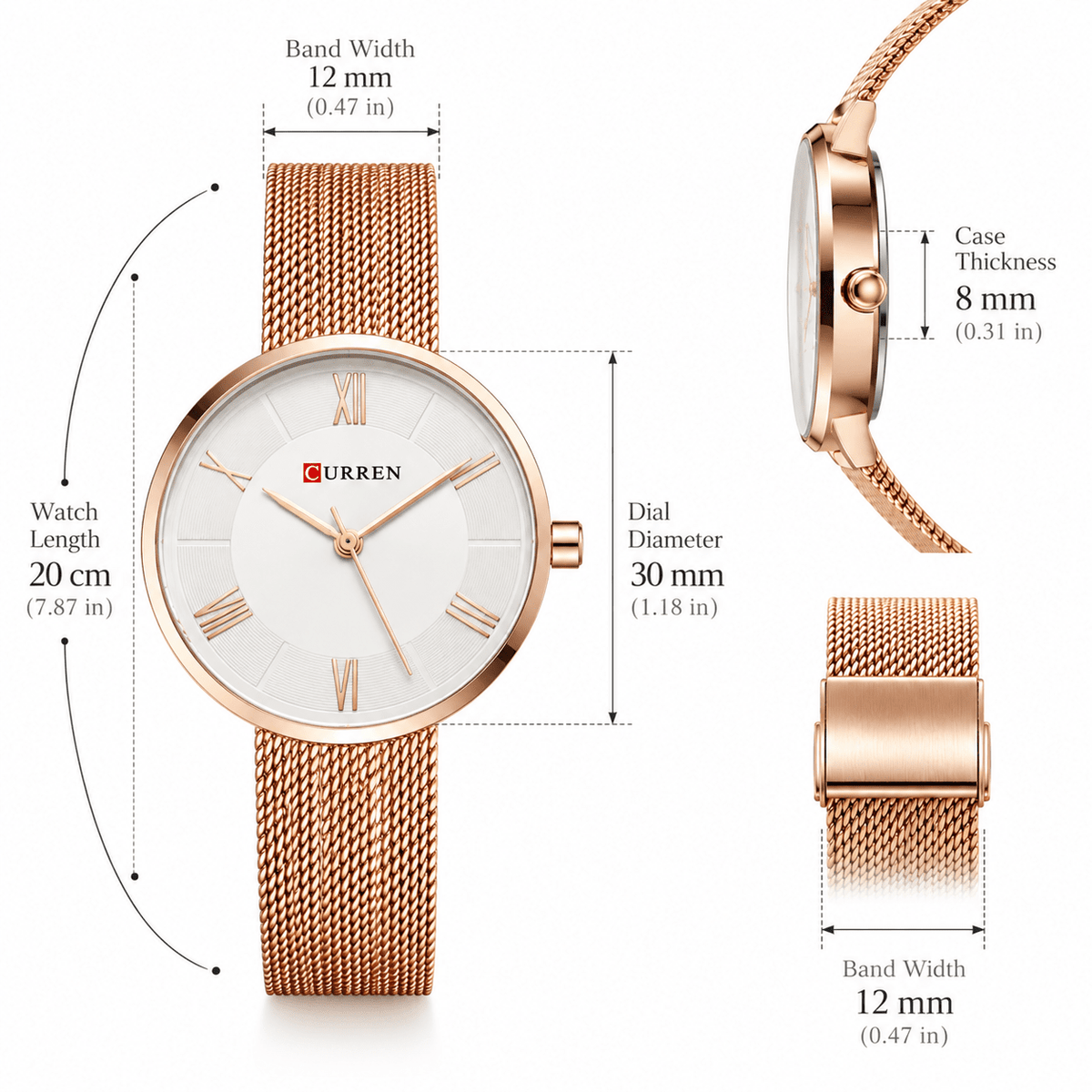 Elegant Classic Women's Watch with Stainless Steel Mesh Band – Léa Elouise Elegant Classic Women's Watch with Stainless Steel Mesh Band – Léa Elouise 