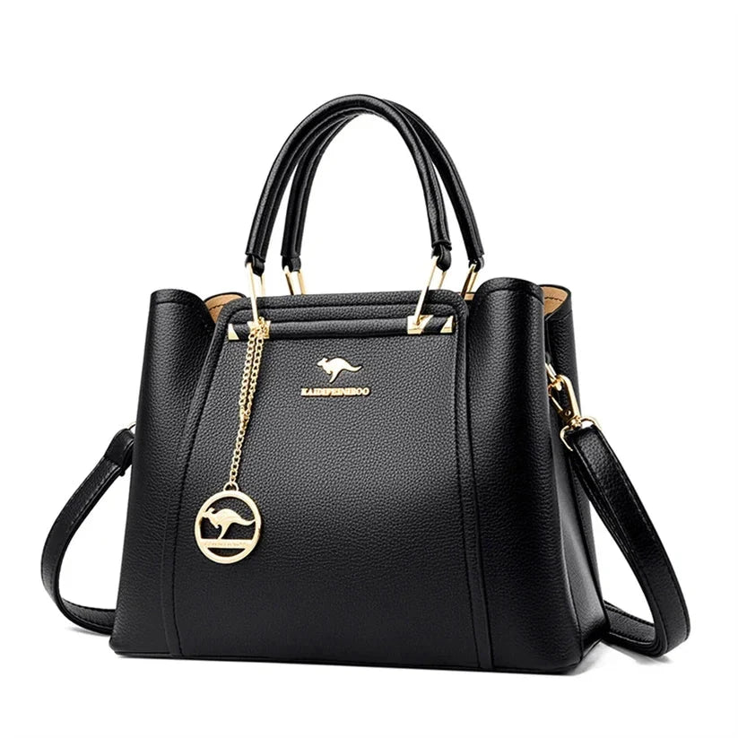 Elegant High-Capacity Leather Women's Satchel Bag - Monaco Elegant High-Capacity Leather Women's Satchel Bag - Monaco 