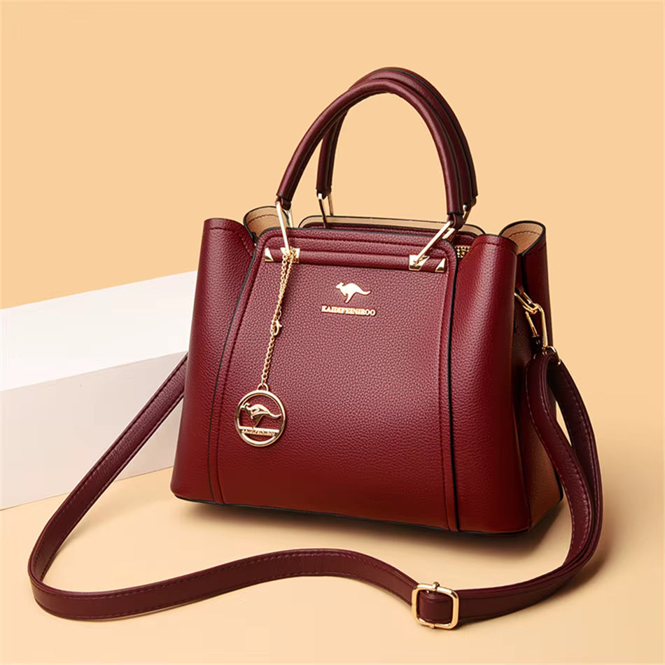 Elegant High-Capacity Leather Women's Satchel Bag - Monaco Elegant High-Capacity Leather Women's Satchel Bag - Monaco 