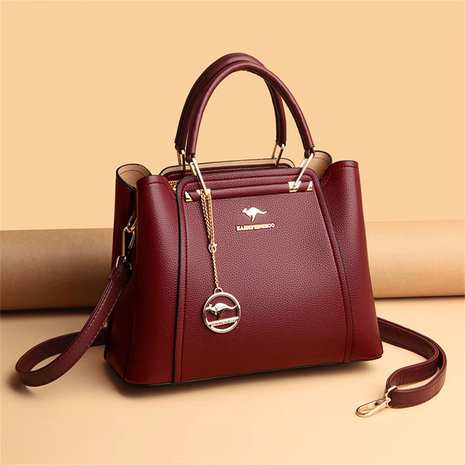 Elegant High-Capacity Leather Women's Satchel Bag - Monaco Elegant High-Capacity Leather Women's Satchel Bag - Monaco 