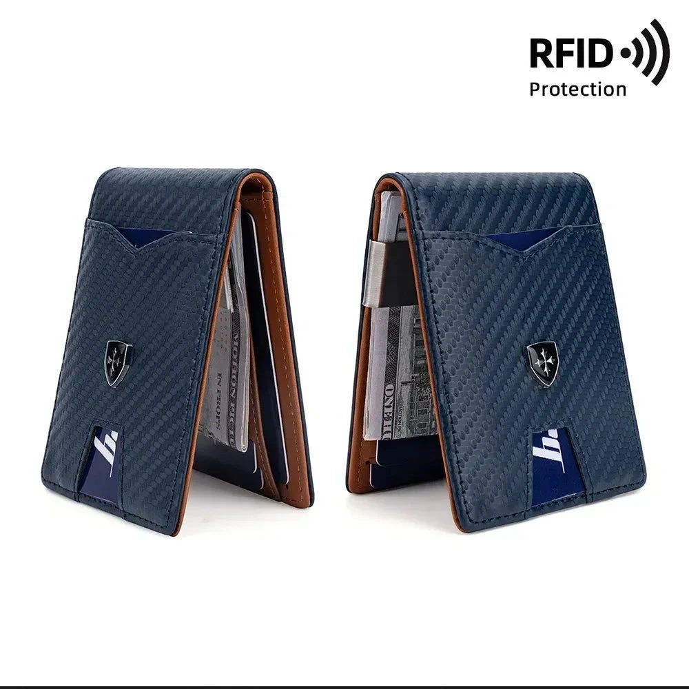 Elegant Leather Card Holder with Carbon Fiber Structure and RFID Anti-Theft Protection – Stennio Elegant Leather Card Holder with Carbon Fiber Structure and RFID Anti-Theft Protection – Stennio 