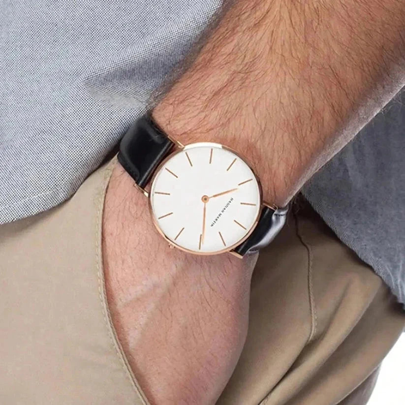 Elegant Men's Leather High-Precision Watch - Amsterdam Elegant Men's Leather High-Precision Watch - Amsterdam 