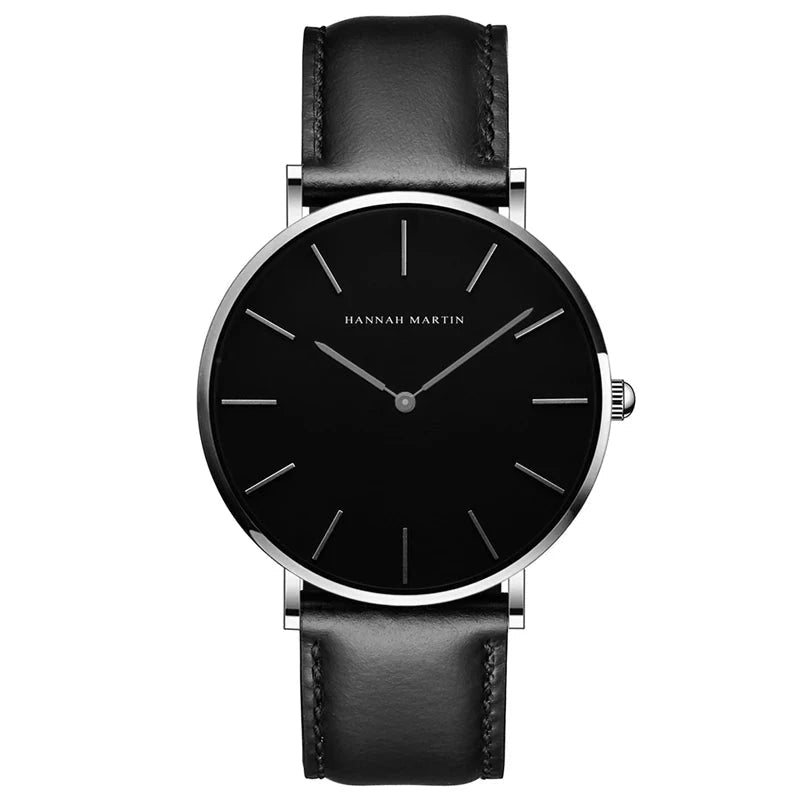 Elegant Men's Leather High-Precision Watch - Amsterdam Elegant Men's Leather High-Precision Watch - Amsterdam All Black