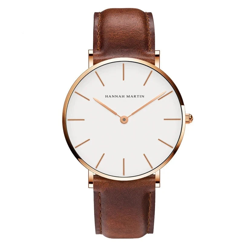 Elegant Men's Leather High-Precision Watch - Amsterdam Elegant Men's Leather High-Precision Watch - Amsterdam Brown Classic