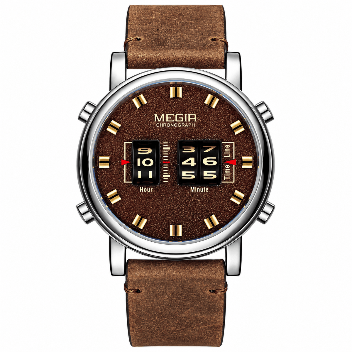 Elegant Men's Watch – Quartz Movement and Leather Strap | RAVELLOR leather A