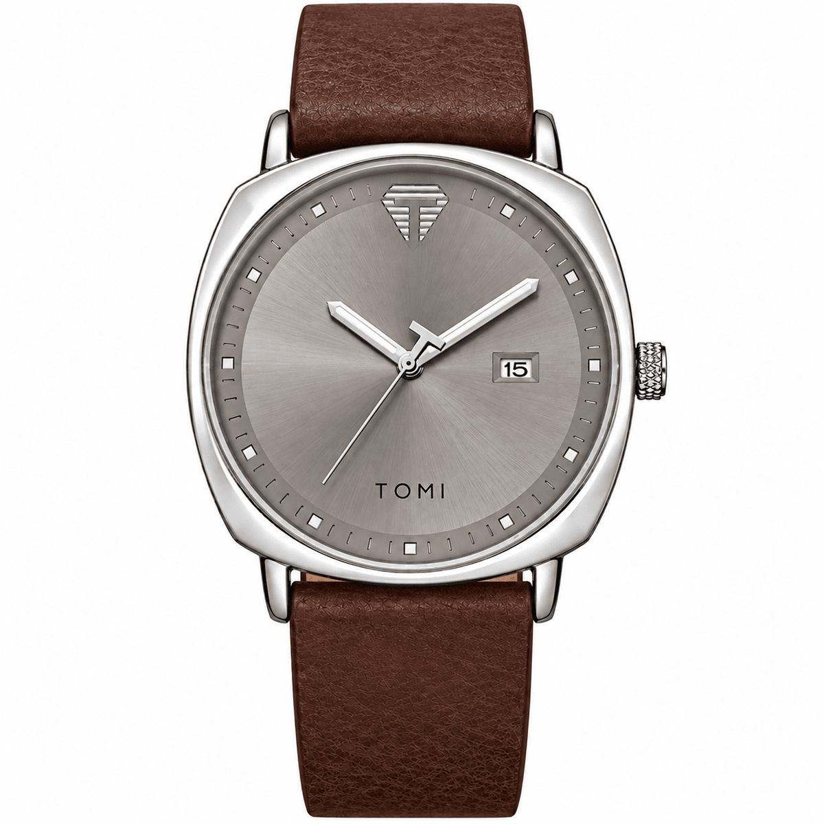 Elegant Men's Watch with a Minimalist Style and Leather Strap – HOLDENI Elegant Men's Watch with a Minimalist Style and Leather Strap – HOLDENI Brown silver