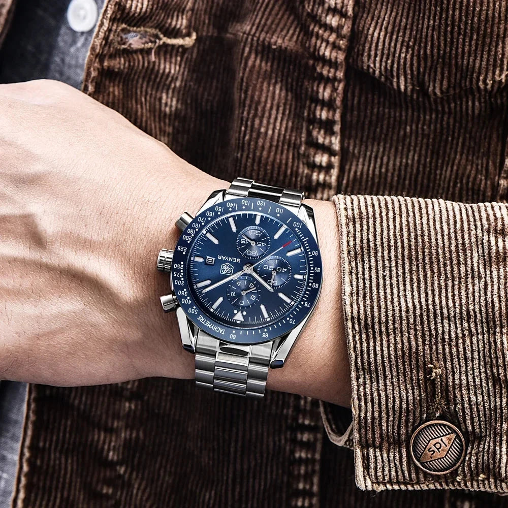 Elegant Multifunction Men's Watch with Silicone or Stainless Steel Strap - Aurum Chrono Elegant Multifunction Men's Watch with Silicone or Stainless Steel Strap - Aurum Chrono 