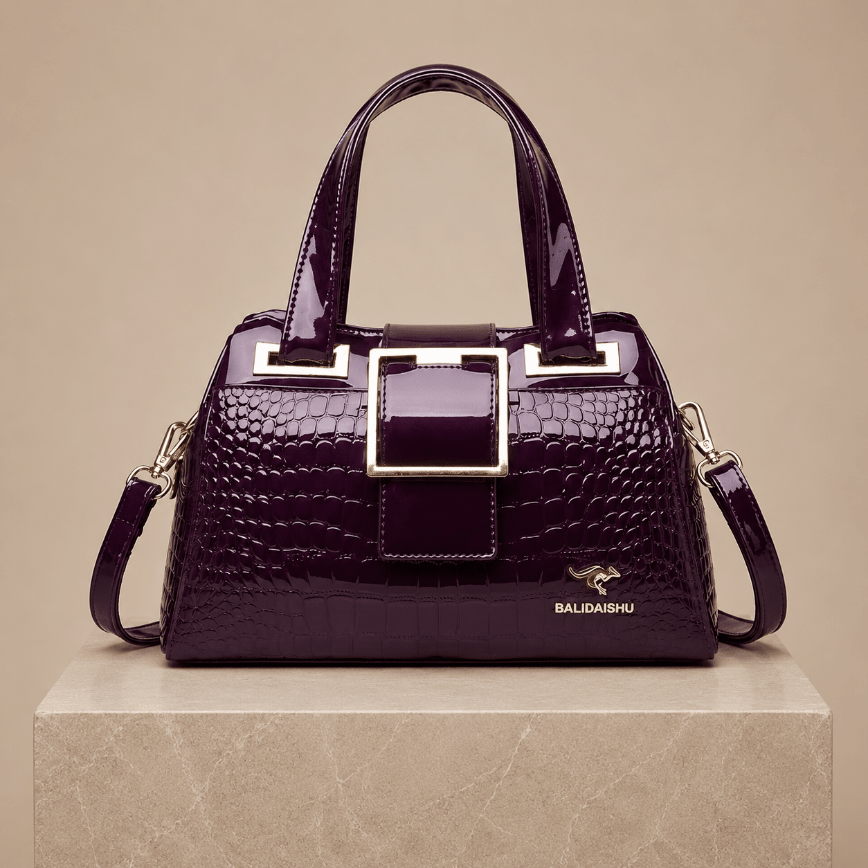 Elegant Women's Leather Handbag with Crocodile Texture – Carézia Elegant Women's Leather Handbag with Crocodile Texture – Carézia Mavietto 