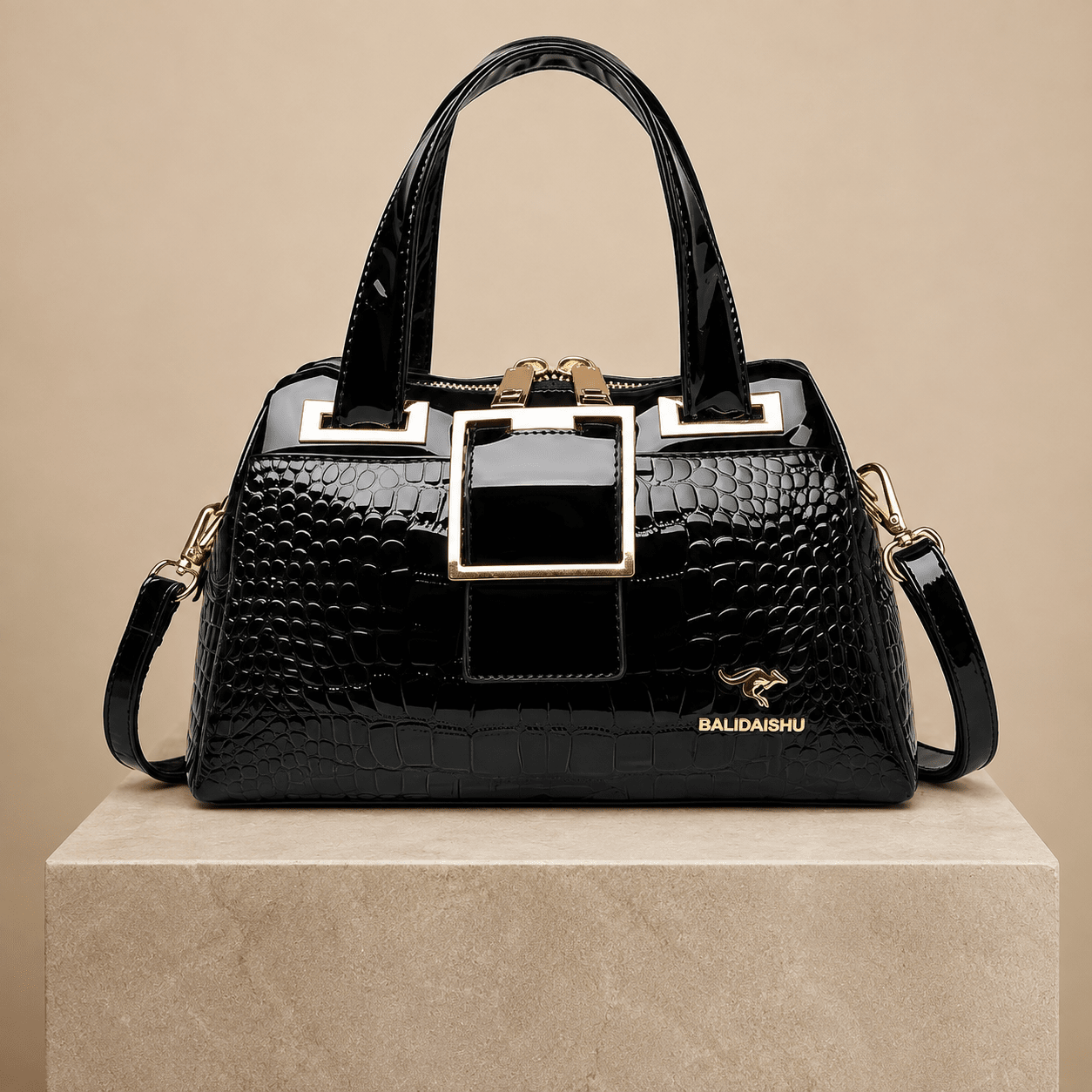 Elegant Women's Leather Handbag with Crocodile Texture – Carézia Elegant Women's Leather Handbag with Crocodile Texture – Carézia Mavietto 