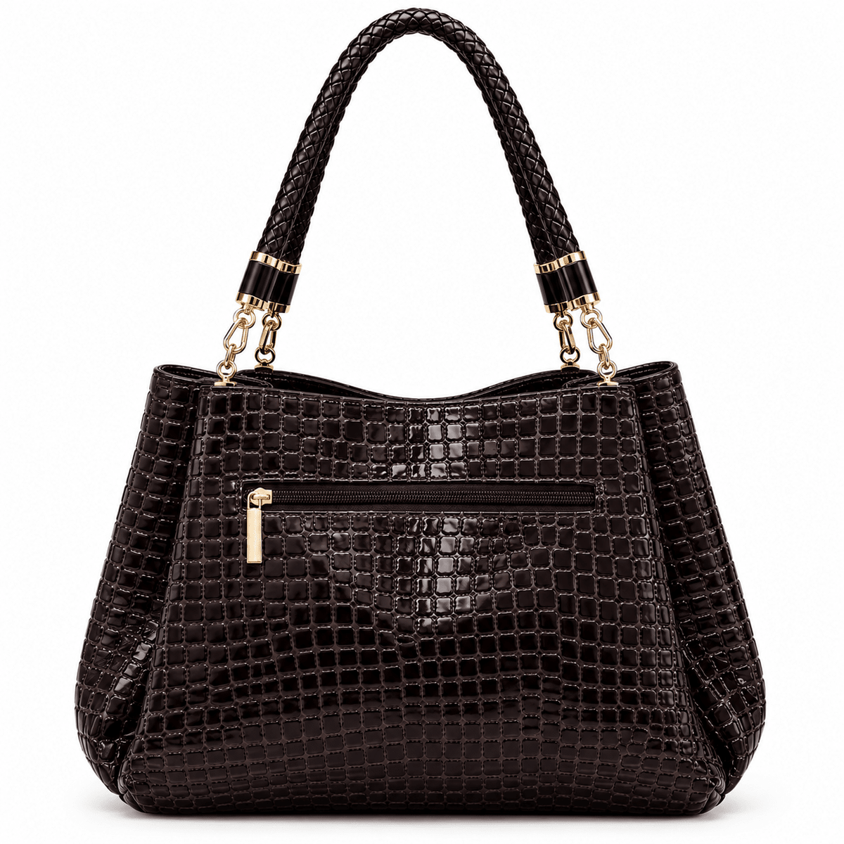Elegant Women's Leather Tote Bag with Crocodile Texture and Large Capacity | Saint-Tropez Elegant Women's Leather Tote Bag with Crocodile Texture and Large Capacity | Saint-Tropez 