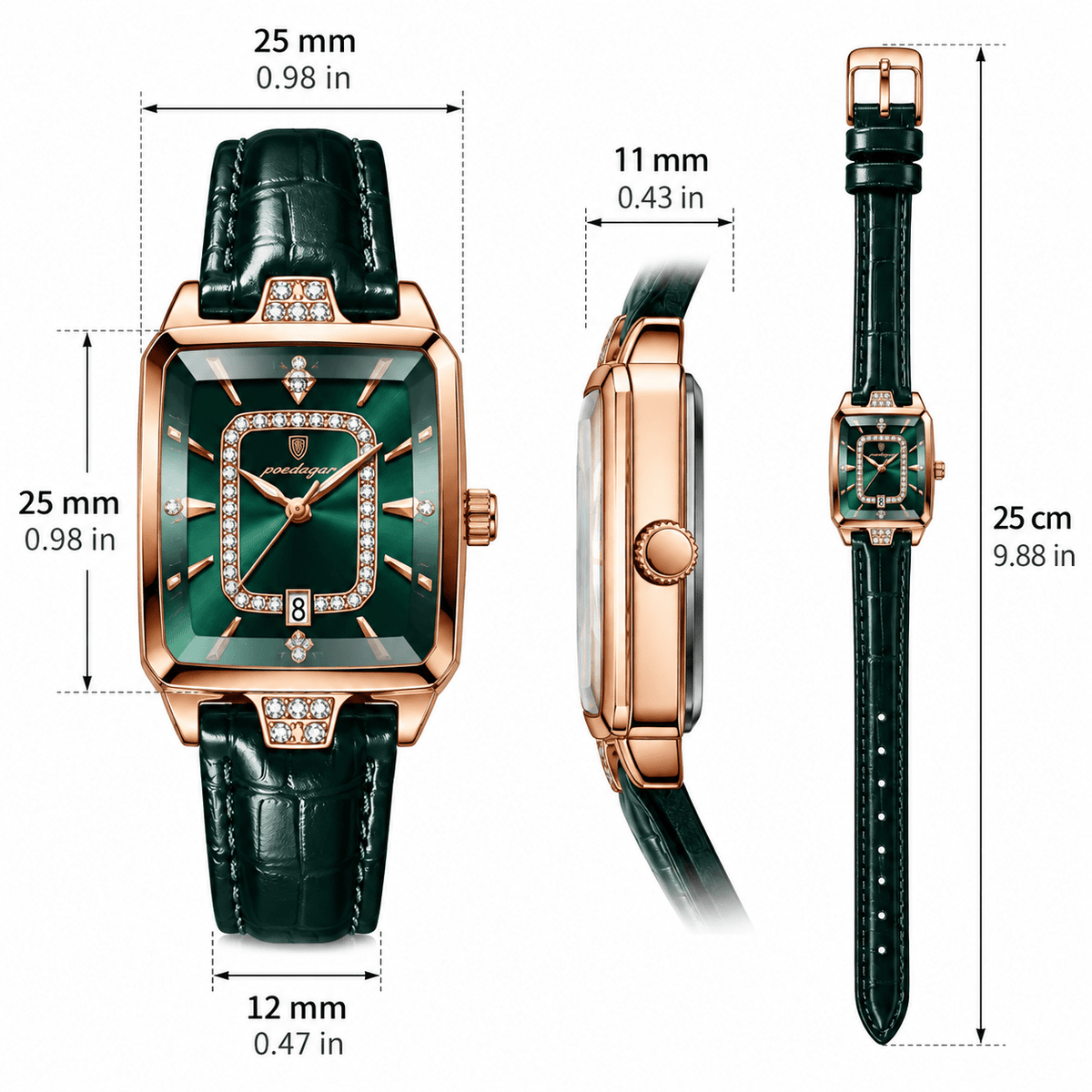 Elegant Women’s Rectangular Leather Watch with Luxurious Design – Catherine Lux Elegant Women’s Rectangular Leather Watch with Luxurious Design – Catherine Lux 
