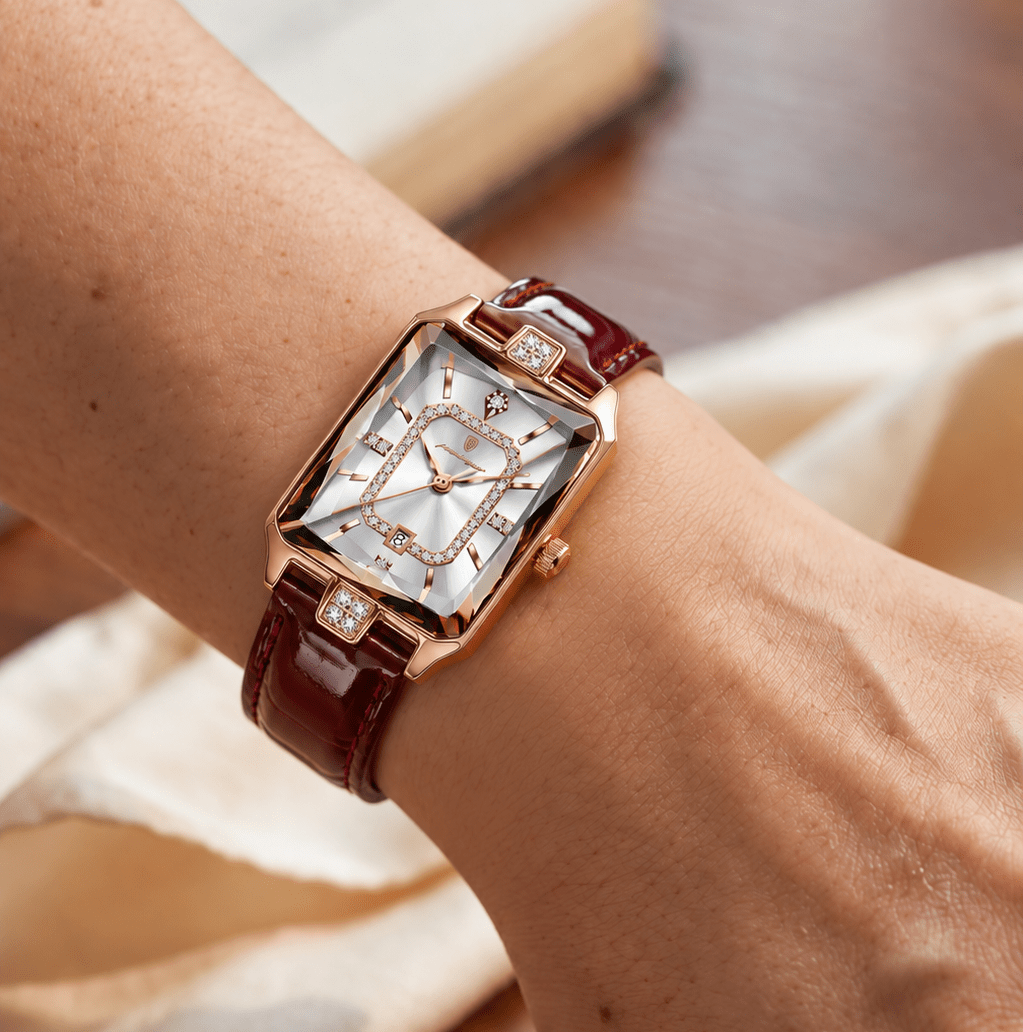 Elegant Women’s Rectangular Leather Watch with Luxurious Design – Catherine Lux Elegant Women’s Rectangular Leather Watch with Luxurious Design – Catherine Lux 