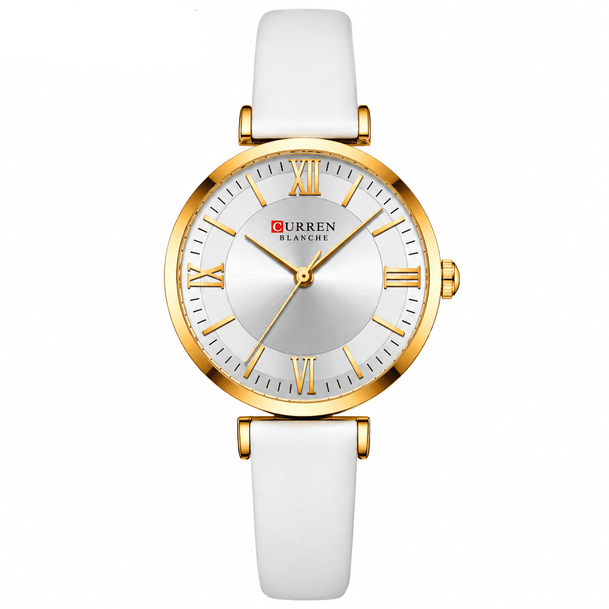 Elegant Women's Watch – Classic Design with Leather Strap – Elara Lumière Elegant Women's Watch – Classic Design with Leather Strap – Elara Lumière White