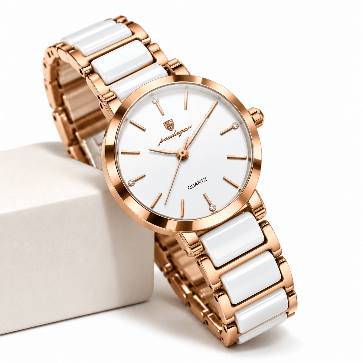 Elegant Women’s Watch with a Minimalist Design and Stainless Steel & Premium Ceramic Band – Estelle Elan Elegant Women’s Watch with a Minimalist Design and Stainless Steel & Premium Ceramic Band – Estelle Elan 