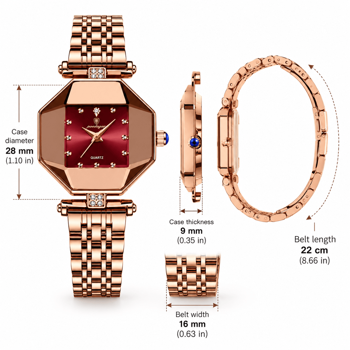 Elegant Women’s Watch with a Modern Design and Stainless Steel Band – Éclat Magnifique Elegant Women’s Watch with a Modern Design and Stainless Steel Band – Éclat Magnifique 