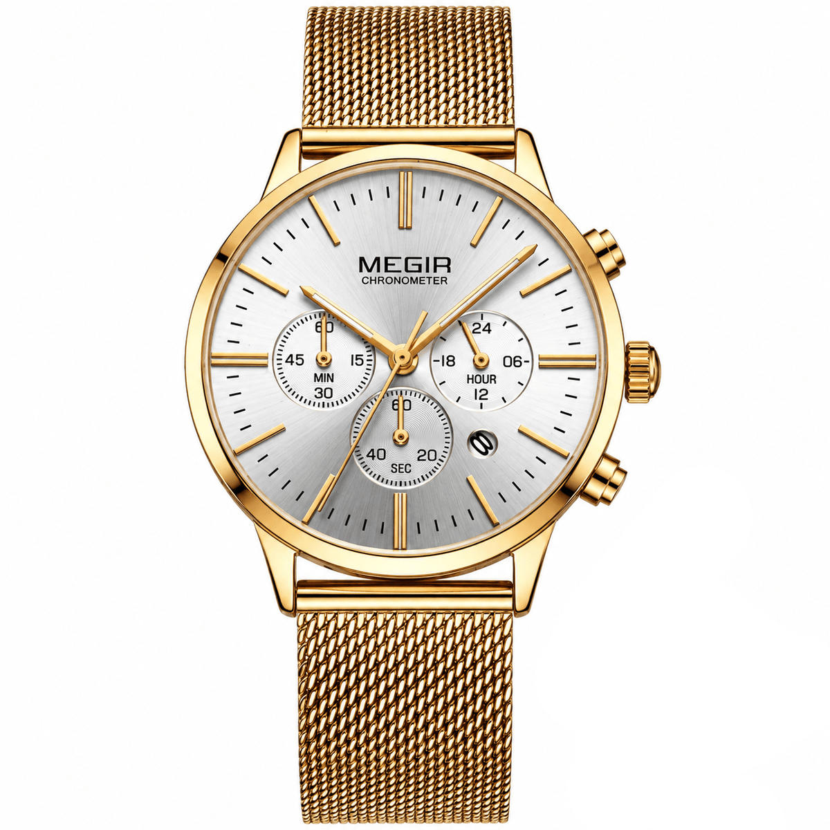Elegant Women’s Watch with a Multifunctional Dial and Stainless Steel Bracelet – Elise Étoile Elegant Women’s Wristwatch with a Stainless Steel Bracelet – Elise Étoile Gold