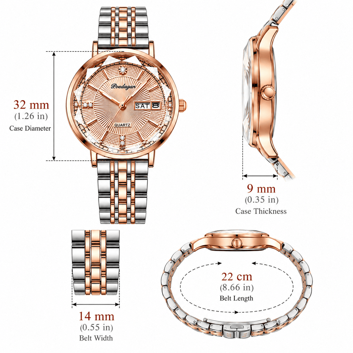 Elegant Women's Watch with Stainless Steel Band and Luxurious Design – Belle Sophia Elegant Women's Watch with Stainless Steel Band and Luxurious Design – Belle Sophia 