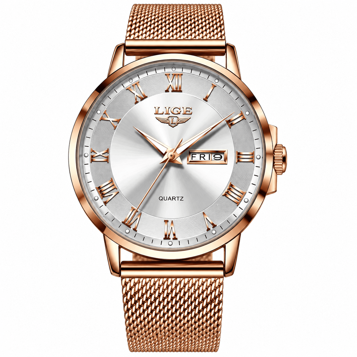 Elegant Women's Watch with Stainless Steel Bracelet and Classic Roman Numeral Dial – Estelle Majeste 