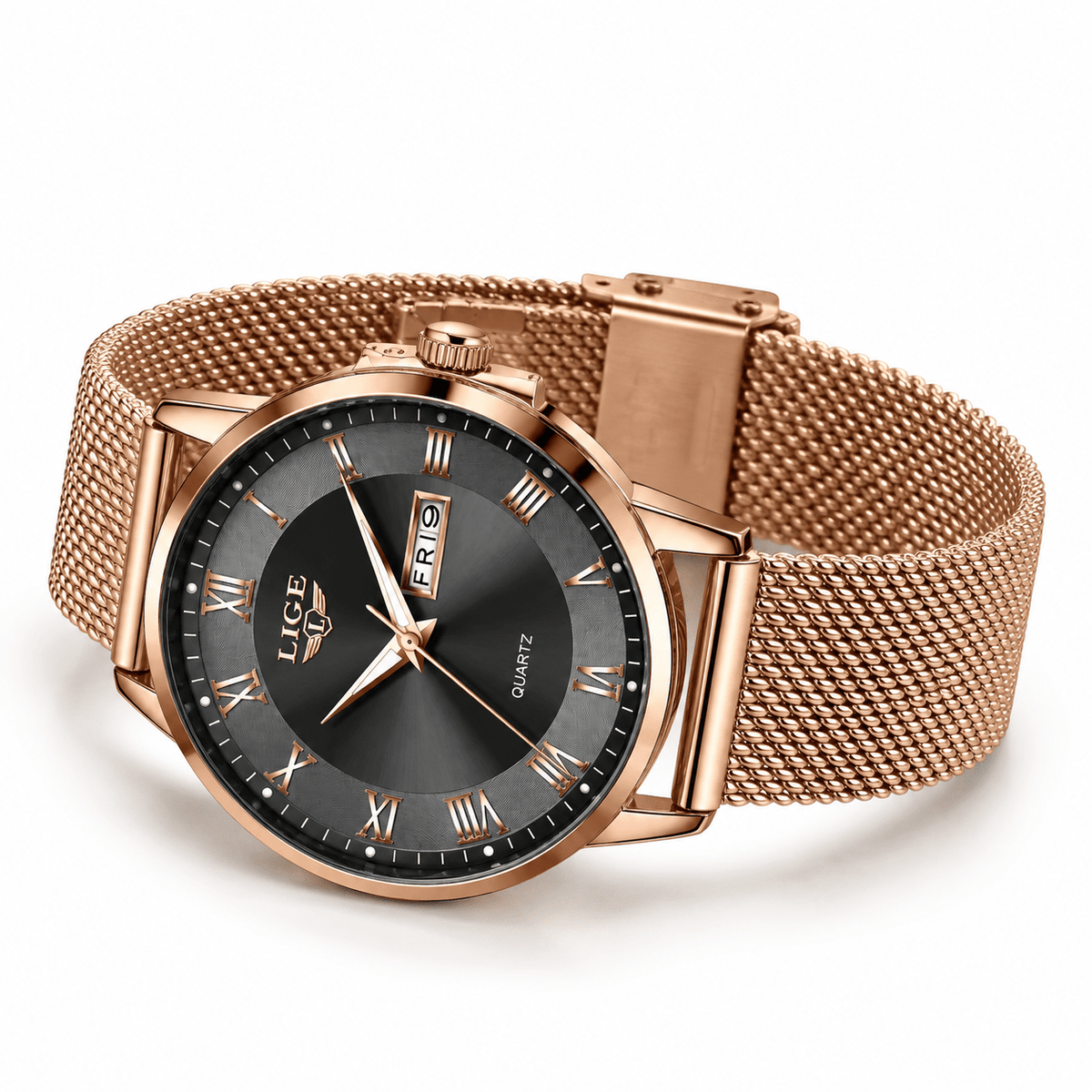 Elegant Women's Watch with Stainless Steel Bracelet and Classic Roman Numeral Dial – Estelle Majeste 