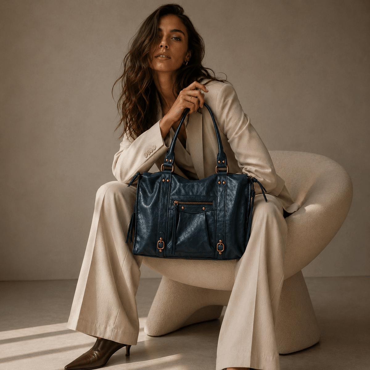 Fashion Large Capacity Women's Leather Tote Bag — Eudalia Fashion Large Capacity Women's Leather Tote Bag — Eudalia 