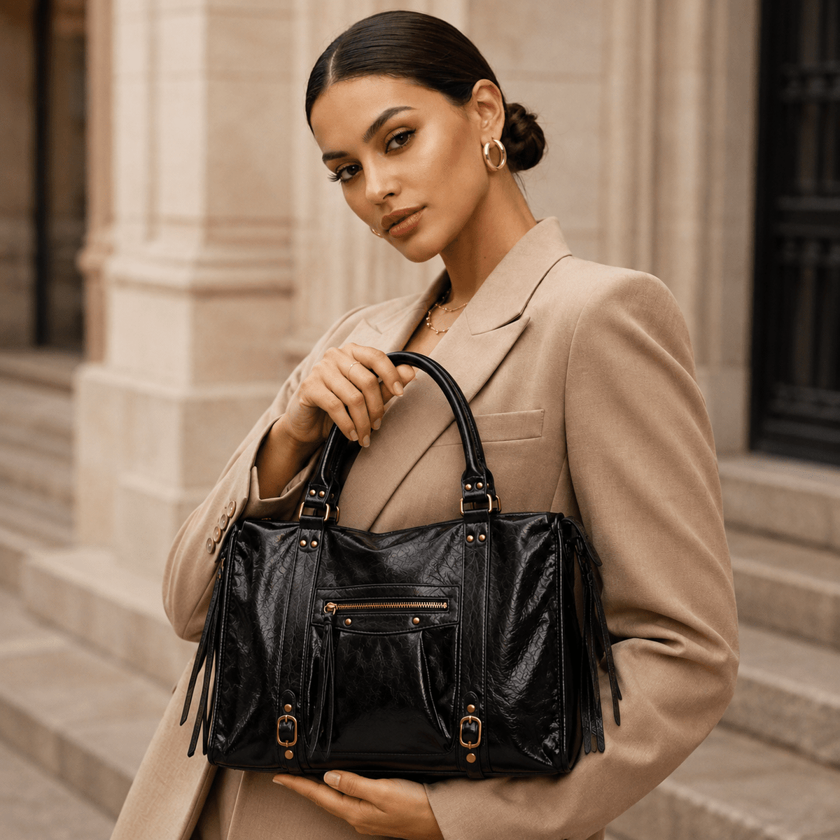 Fashion Large Capacity Women's Leather Tote Bag — Eudalia Fashion Large Capacity Women's Leather Tote Bag — Eudalia 