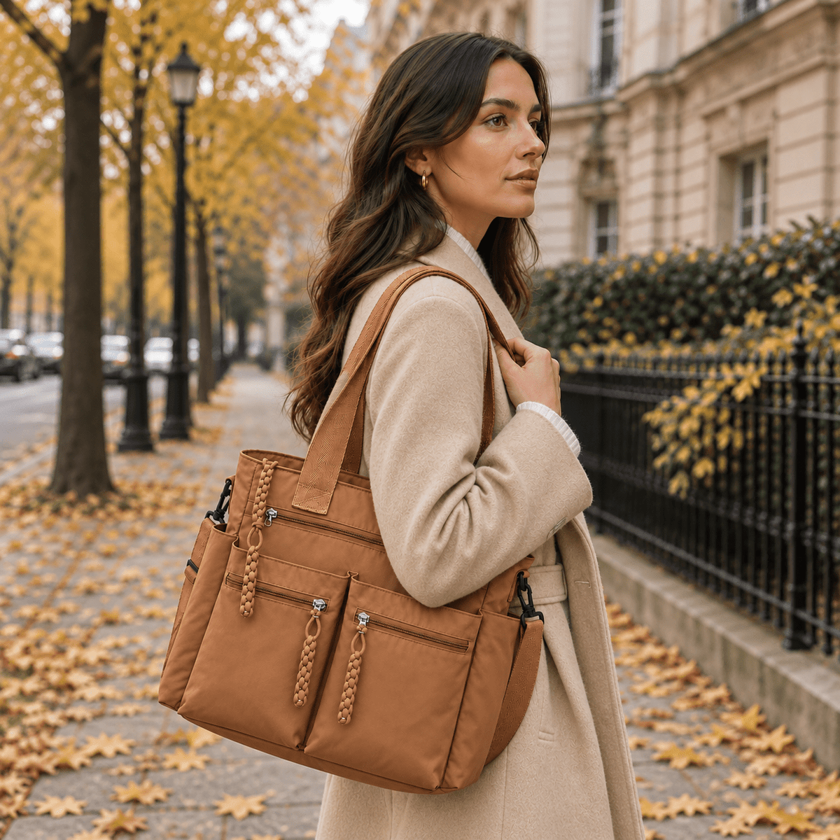 Large-Capacity Casual Tote Bag with Crossbody Strap and Modern Design | Mila Avery Large-Capacity Casual Tote Bag with Crossbody Strap and Modern Design | Mila Avery 