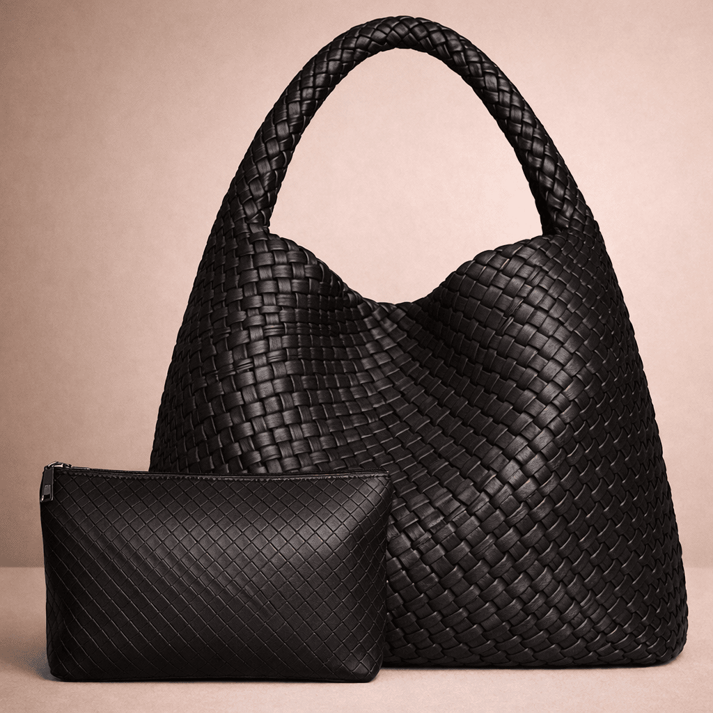 Large Capacity Elegant Women's Woven Leather Tote Bag - Ophelia Large Capacity Elegant Women's Woven Leather Tote Bag - Ophelia 