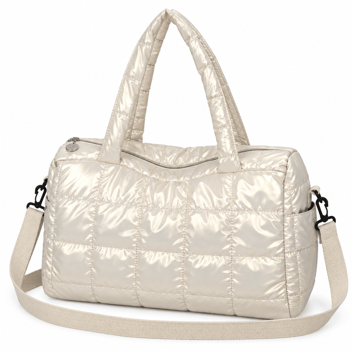 Large-Capacity Quilted Women's Bag with Versatile Design – LEONTINE Large-Capacity Quilted Women's Bag with Versatile Design – LEONTINE White