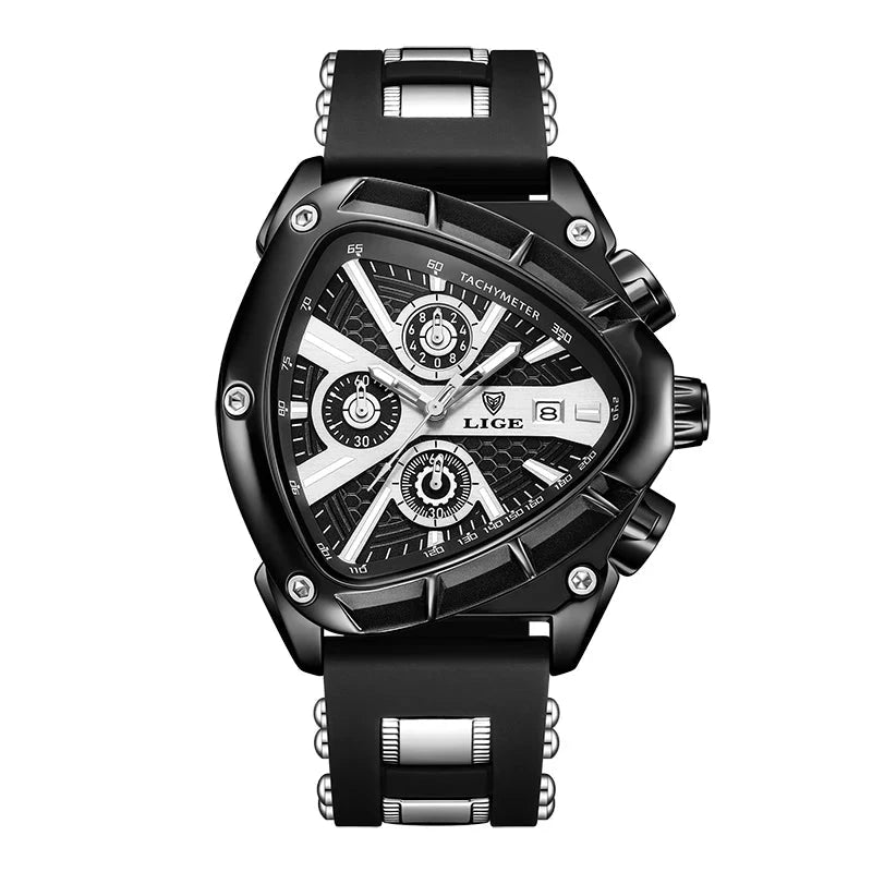 LIGE Original Luxury Men Watch Waterproof Sport Mens Quartz Wrist Watches Business Big Dial Wristwatches Relogio Masculino+BOX Mavietto Store all black 