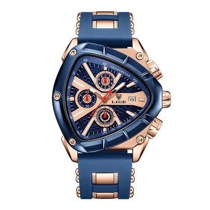 LIGE Original Luxury Men Watch Waterproof Sport Mens Quartz Wrist Watches Business Big Dial Wristwatches Relogio Masculino+BOX Mavietto Store rose gold blue 