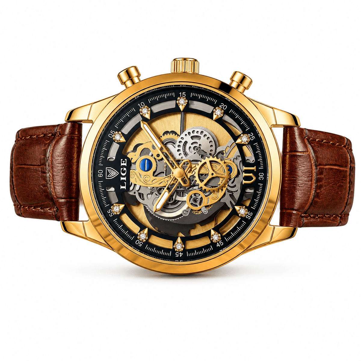 Luxurious Men's Watch with Leather Strap – Castelvero Luxurious Men's Watch with Leather Strap – Castelvero 