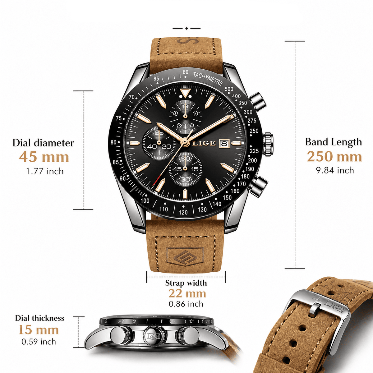 Luxury Men's Leather Watch – Elegant Design and Premium Finish – MONTARIAN Luxury Men's Leather Watch – Elegant Design and Premium Finish – MONTARIAN 