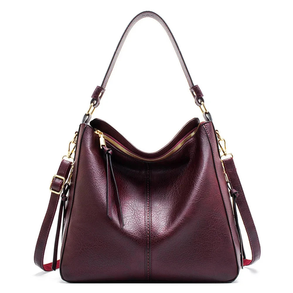 Luxury Women’s Leather Handbag – Elegant, Versatile & Spacious | Léa Margot Luxury Women’s Leather Handbag – Elegant, Versatile & Spacious | Léa Margot Burgundy