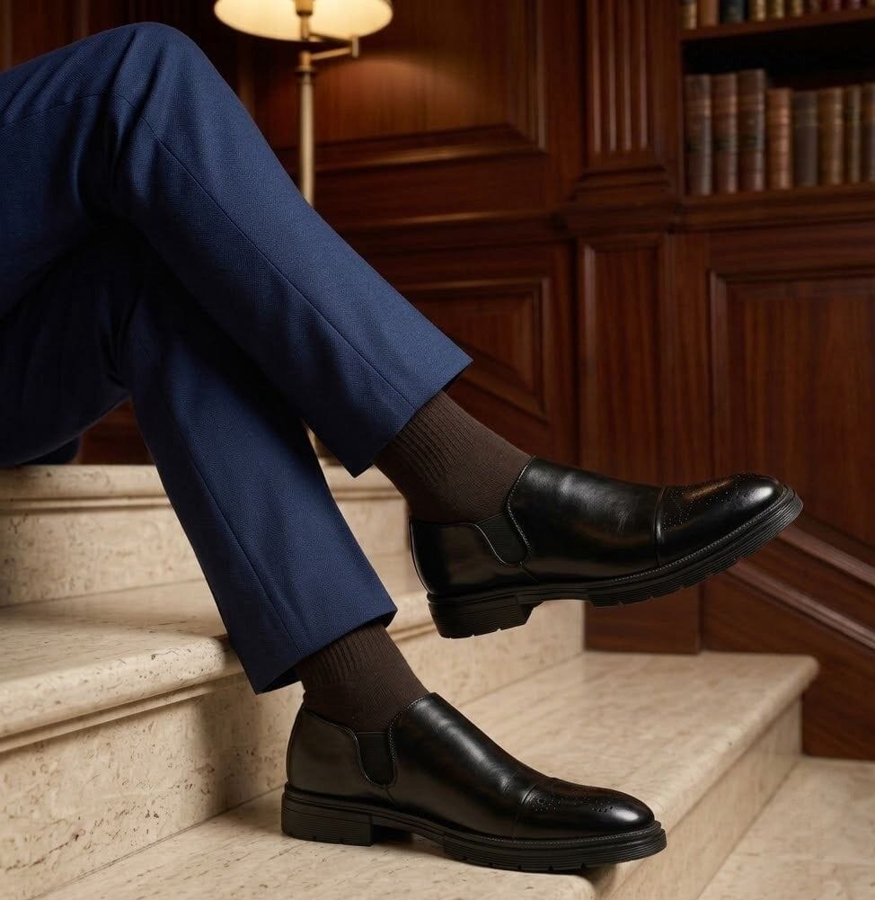 Mavietto Men's Leather Dress Shoes | Brogue Slip-On Loafers Mavietto Men's Leather Dress Shoes | Brogue Slip-On Loafers 