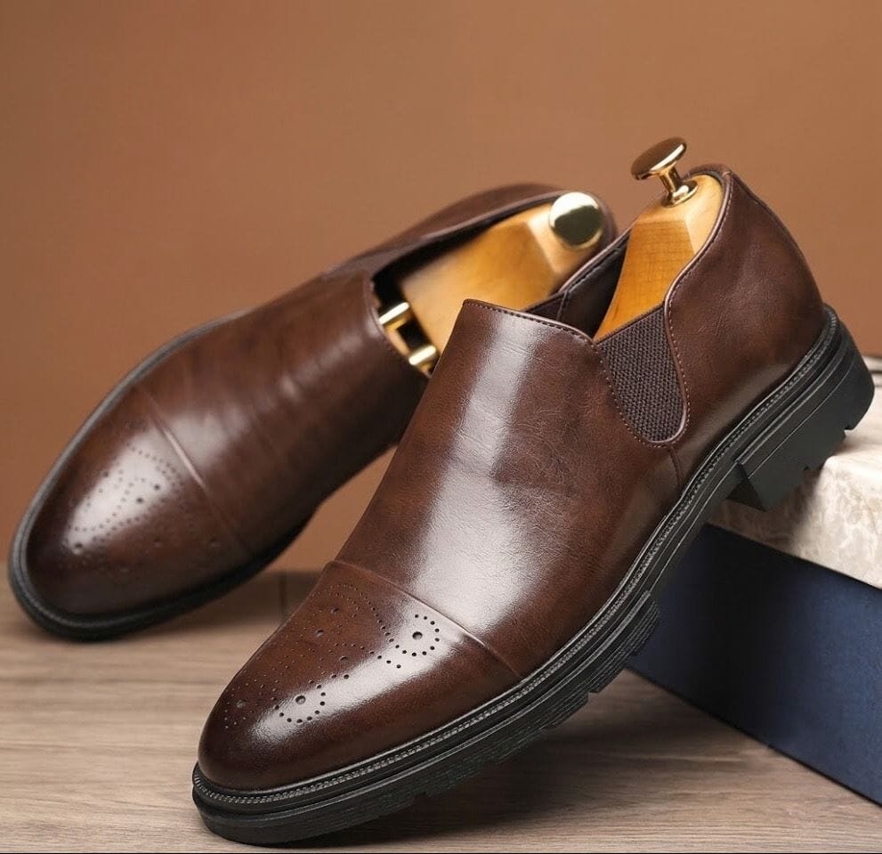 Mavietto Men's Leather Dress Shoes | Brogue Slip-On Loafers Mavietto Men's Leather Dress Shoes | Brogue Slip-On Loafers 