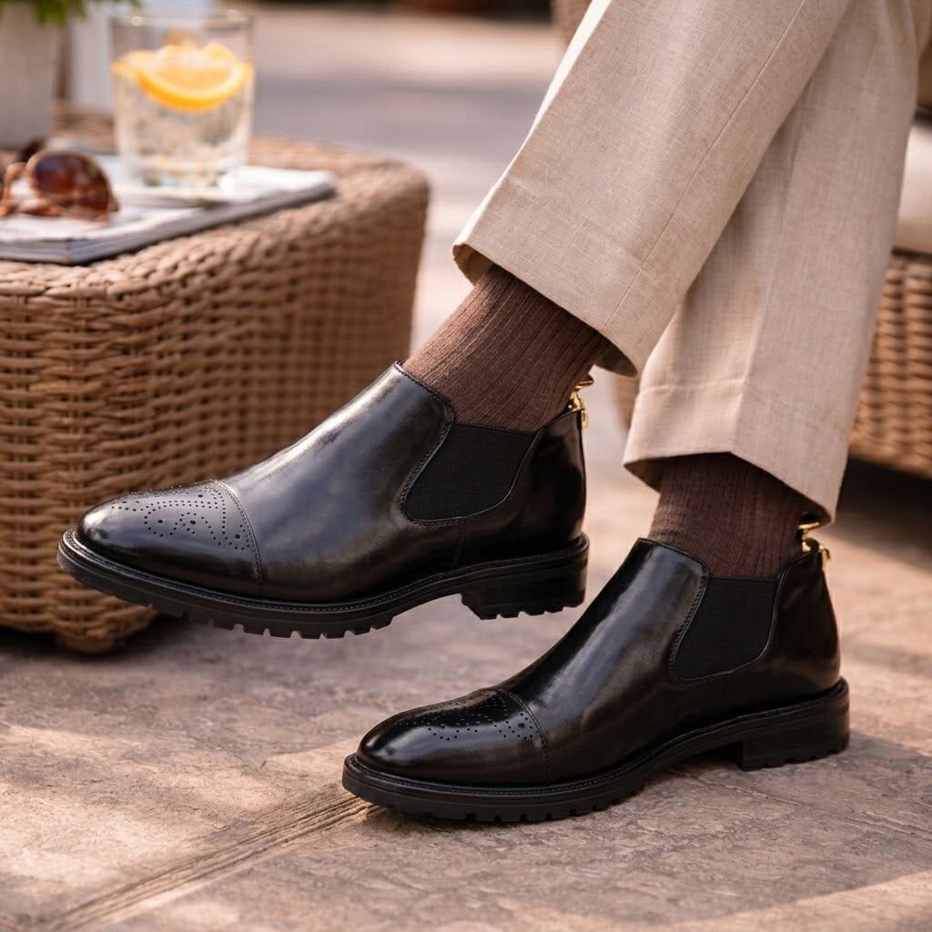 Mavietto Men's Leather Dress Shoes | Brogue Slip-On Loafers Mavietto Men's Leather Dress Shoes | Brogue Slip-On Loafers 