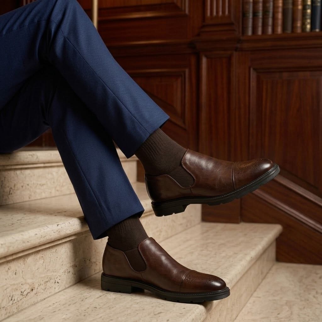 Mavietto Men's Leather Dress Shoes | Brogue Slip-On Loafers Mavietto Men's Leather Dress Shoes | Brogue Slip-On Loafers 