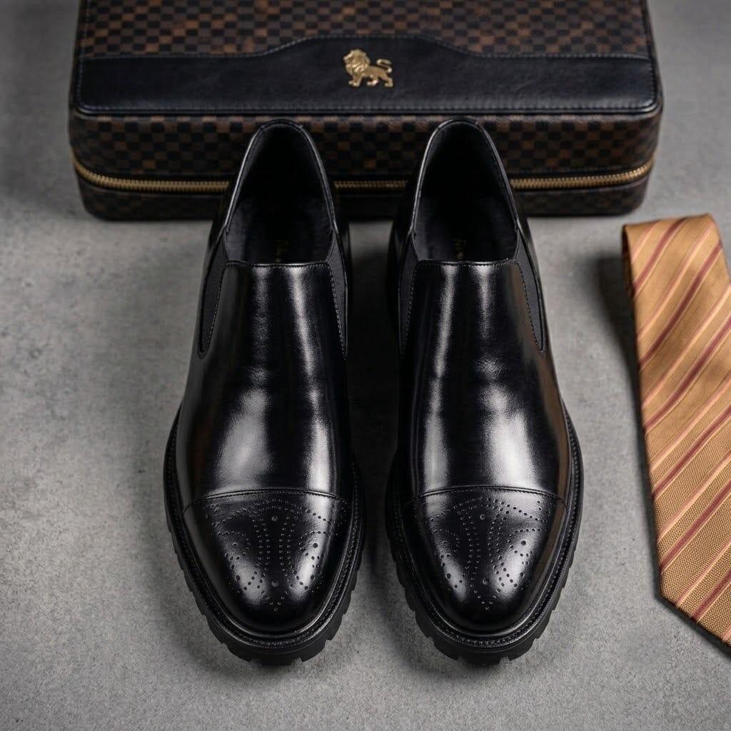 Mavietto Men's Leather Dress Shoes | Brogue Slip-On Loafers Mavietto Men's Leather Dress Shoes | Brogue Slip-On Loafers 