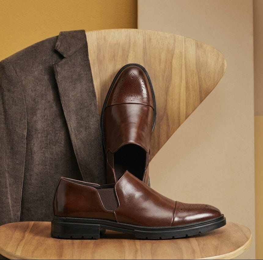 Mavietto Men's Leather Dress Shoes | Brogue Slip-On Loafers Mavietto Men's Leather Dress Shoes | Brogue Slip-On Loafers 