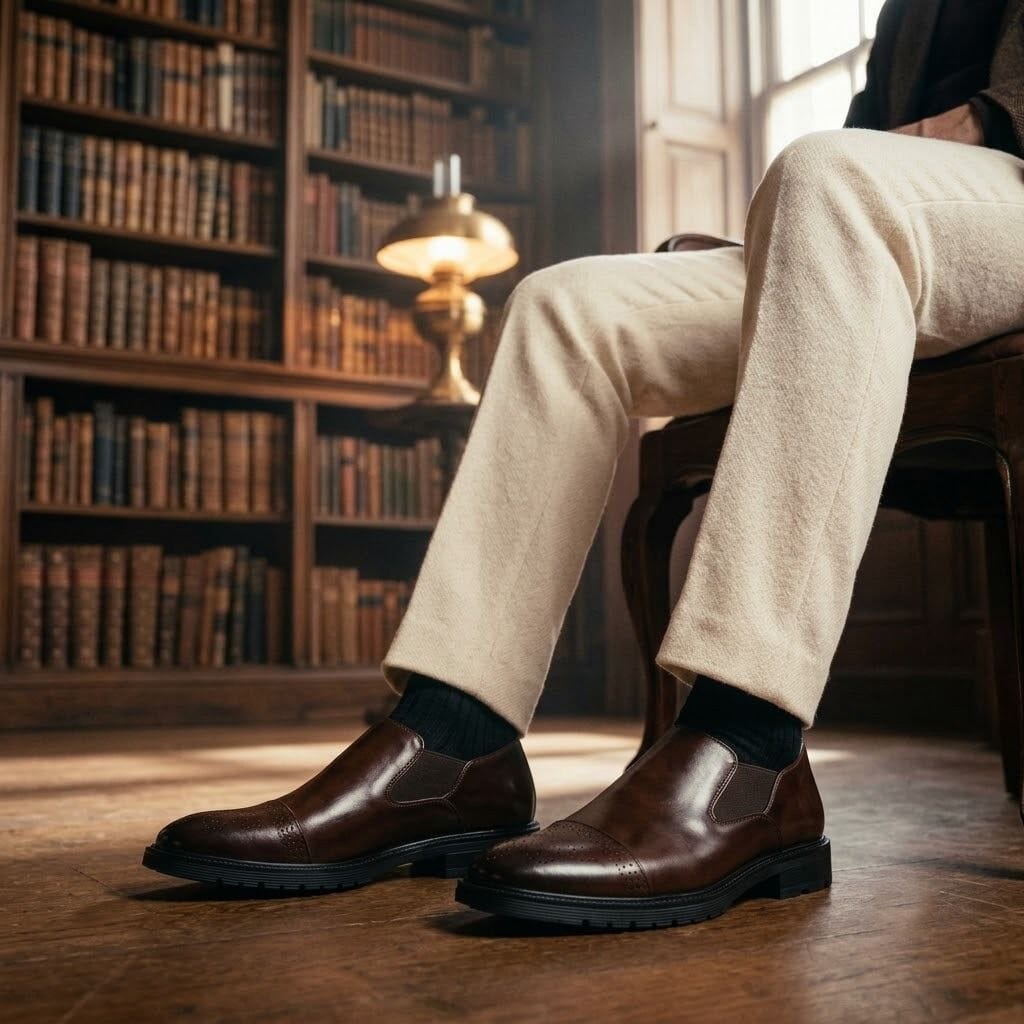 Mavietto Men's Leather Dress Shoes | Brogue Slip-On Loafers Mavietto Men's Leather Dress Shoes | Brogue Slip-On Loafers 