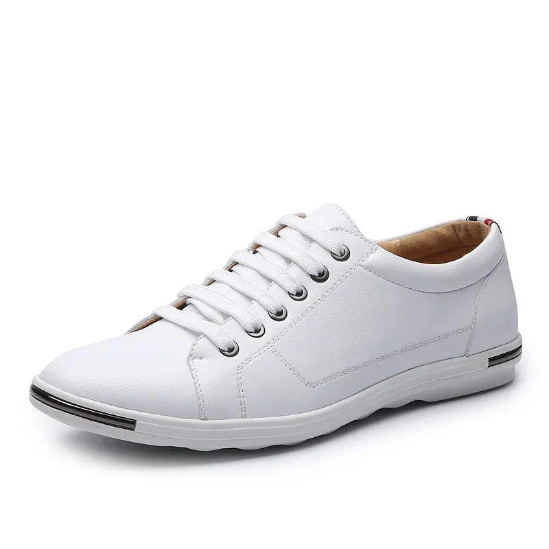 Men Size38-48 Casual Breathable White Sneaker Leather Driving Walking Shoes for Male Skate Comfortable Stylish for Everyday Wear Mavietto 